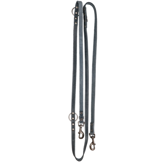 Spotted! Pro Leder Trainingsleine Grau 1,6 x 250 cm – Hochwertiges Weiches Leder für Optimales Training