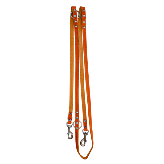 Spotted! Pro Leder Trainingsleine Cognac 2 x 250 cm – Hochwertiges Weiches Leder für Optimales Hundetraining