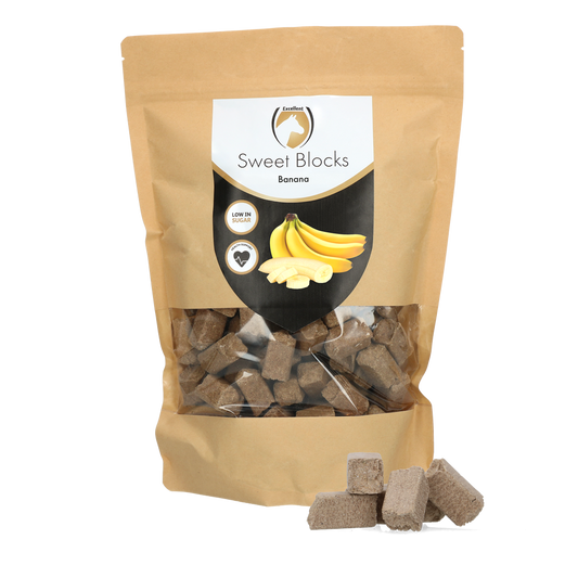 Excellent Horse Sweet Blocks Banane 1 kg – Zuckerarme Pferdeleckerbissen