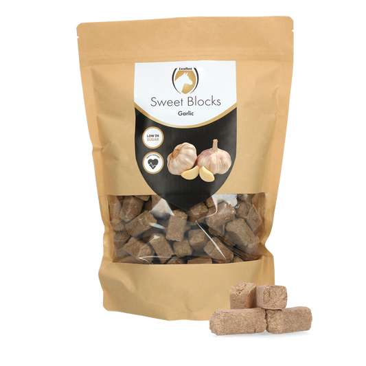 Excellent Horse Sweet Blocks Knoblauch 1 kg – Zuckerarmer Leckerbissen für Pferde