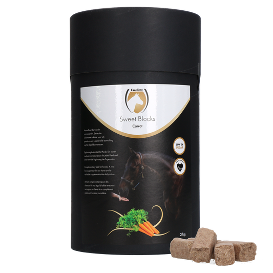 Excellent Horse Sweet Blocks Karotte 3 kg – Zuckerarme Leckerbissen Für Pferde
