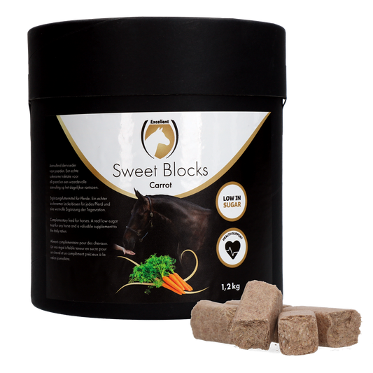 Excellent Horse Sweet Blocks Karotte 1,2 kg – Zuckerarmer Leckerbissen für Gesunde Belohnungen