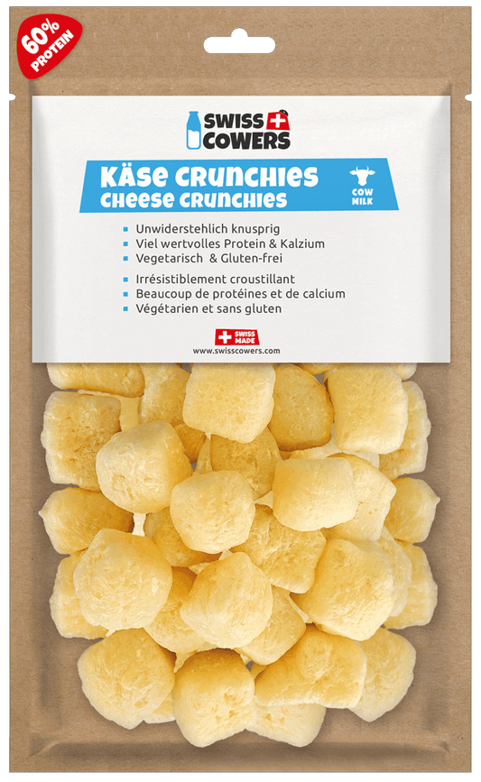 SwissCowers Käse Crunchies Original – Knusprige Käsesnacks Aus Schweizer Milch