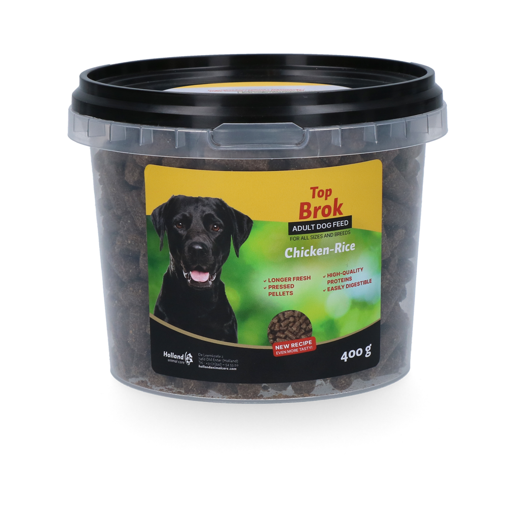 Topbrok Hund Gepresste Pellets Huhn & Reis – Nährstoffreiche Ernährung für Gesunde Hunde