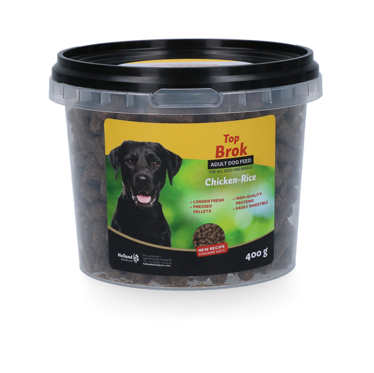 Topbrok Hund Gepresste Pellets Huhn & Reis – Nährstoffreiche Ernährung für Gesunde Hunde