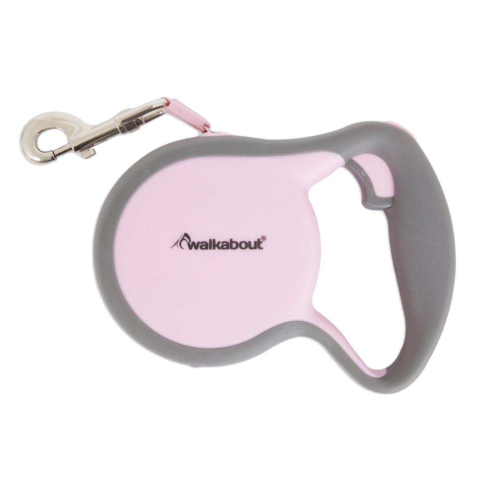 Walkabout Retractable Leine Rosa L – Schnell Reagierender Zeigefingerknopf