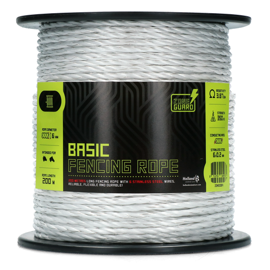 ZoneGuard 6 mm Basic Zaunseil Weiß 200 m – Zuverlässig Und Langlebig