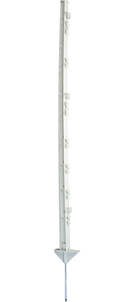 ZoneGuard Kunststoffpfahl 105 cm Weiß – Ideal Für Pferde mit Vielseitigen Ösen